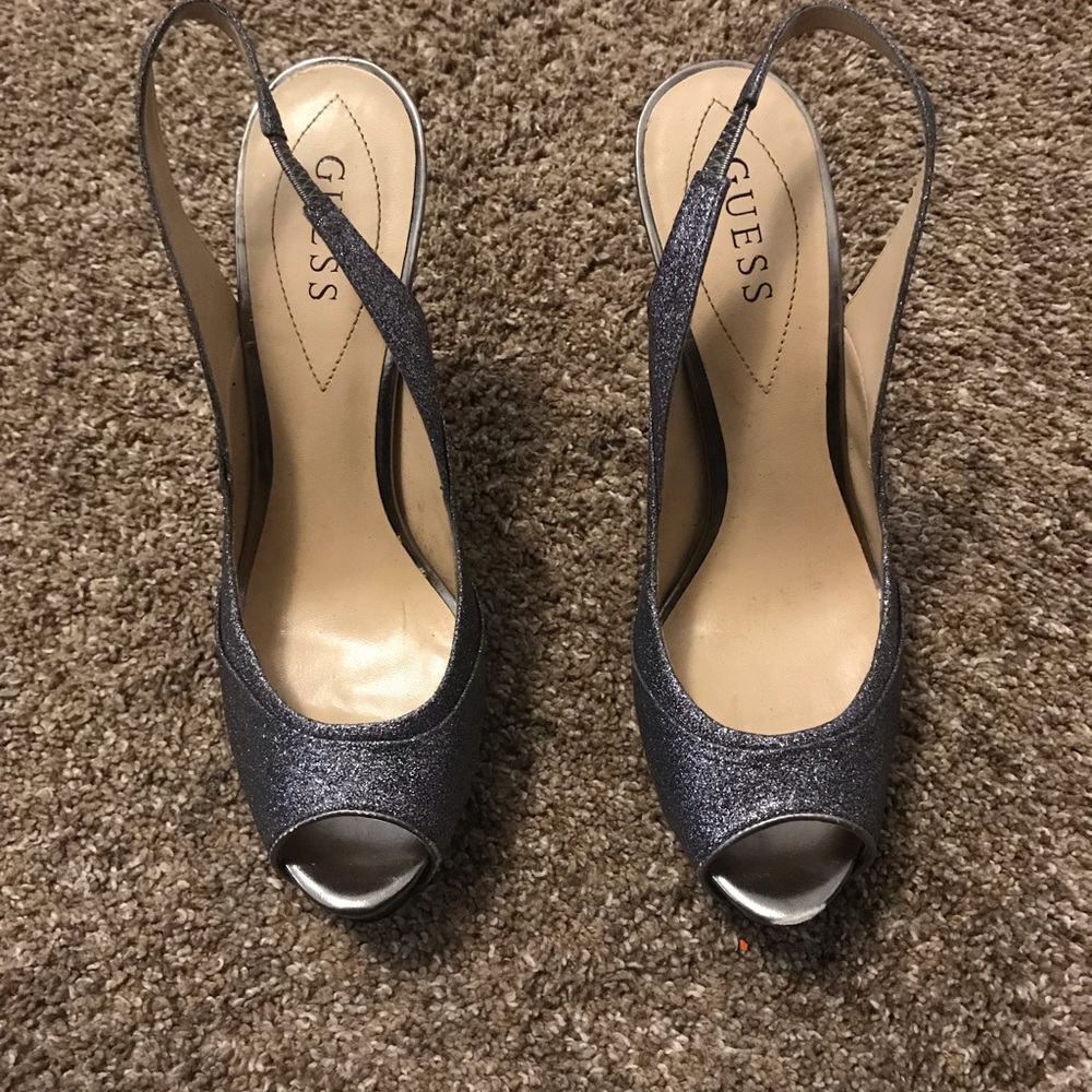Guess Slingback Glitter Heels